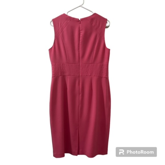 Kasper Separates Pink Sleeveless Zipper Closure Poly Blend Sheath Dress Sz 10 - Picture 2 of 14